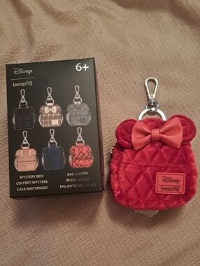 Loungefly Red Quilted Bow Bag Charm Keychain
